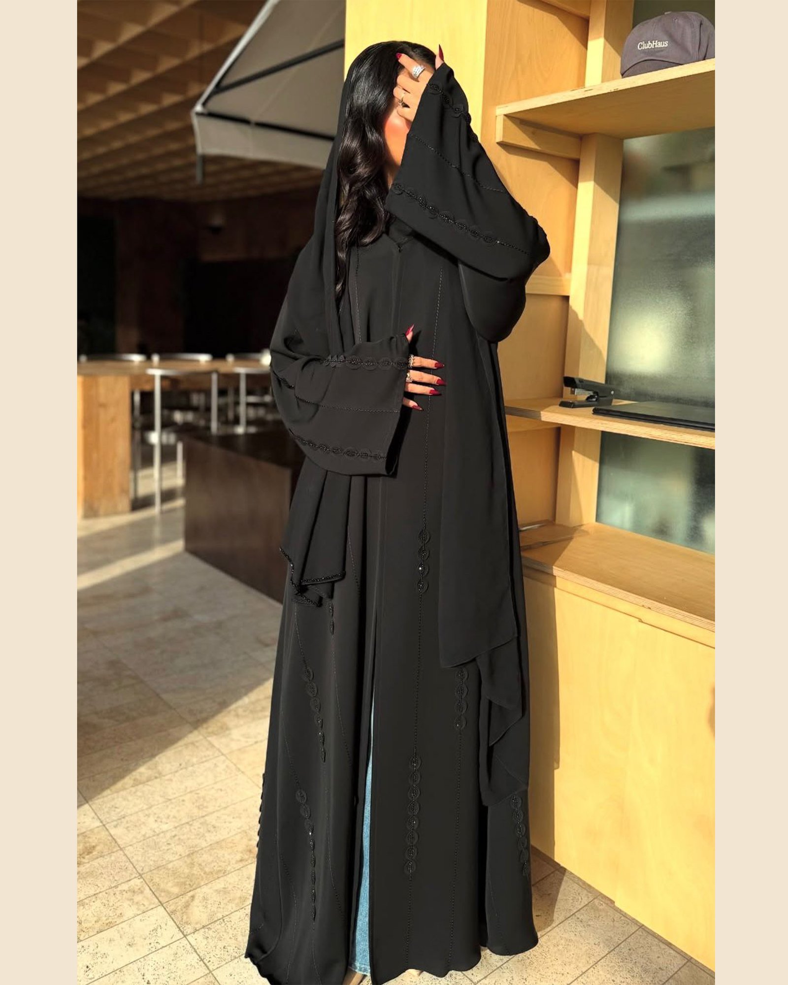 Noir Celeste Abaya - 33D46 - Image 2