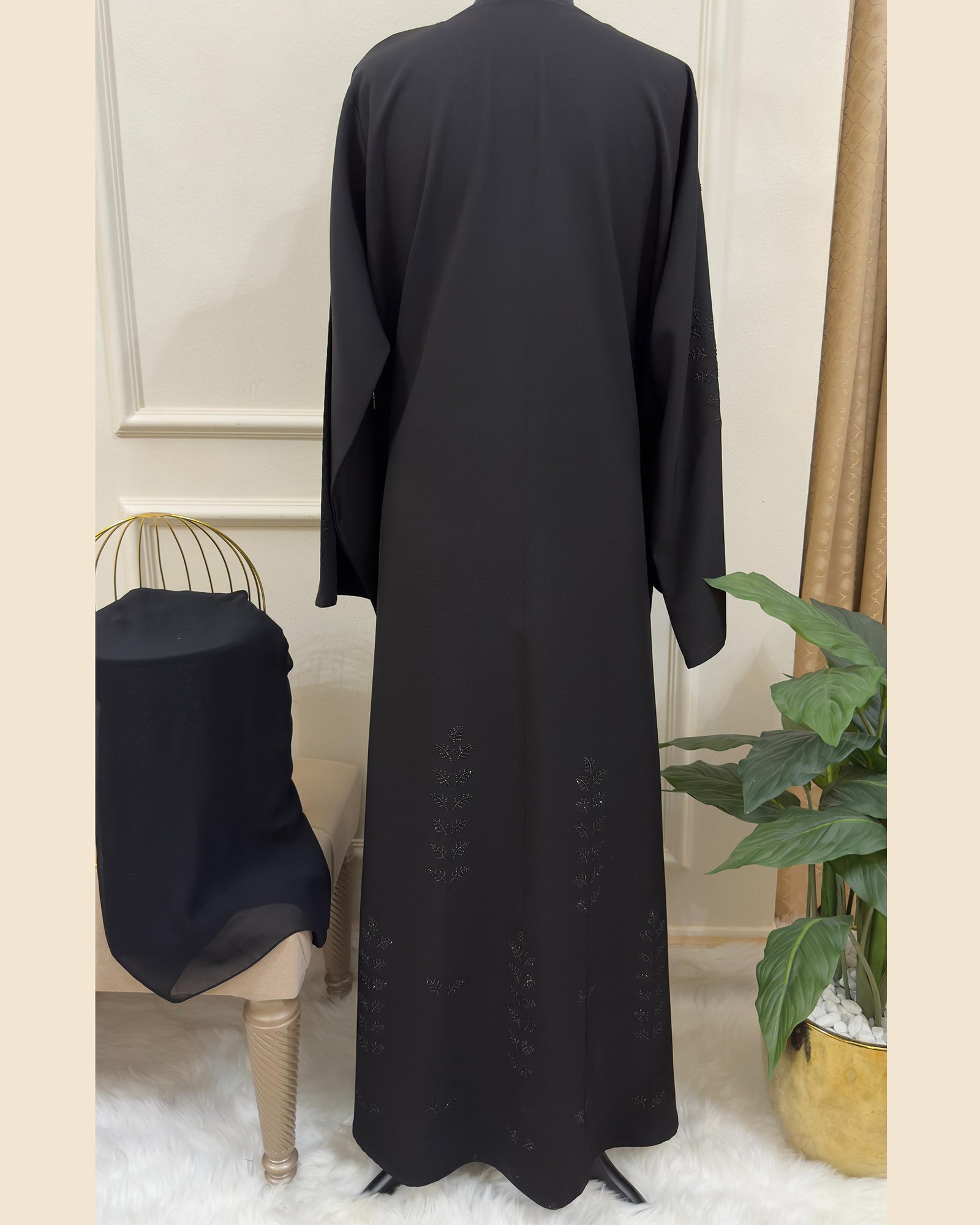 Moonlit Petal Abaya - 33D031 - Image 3