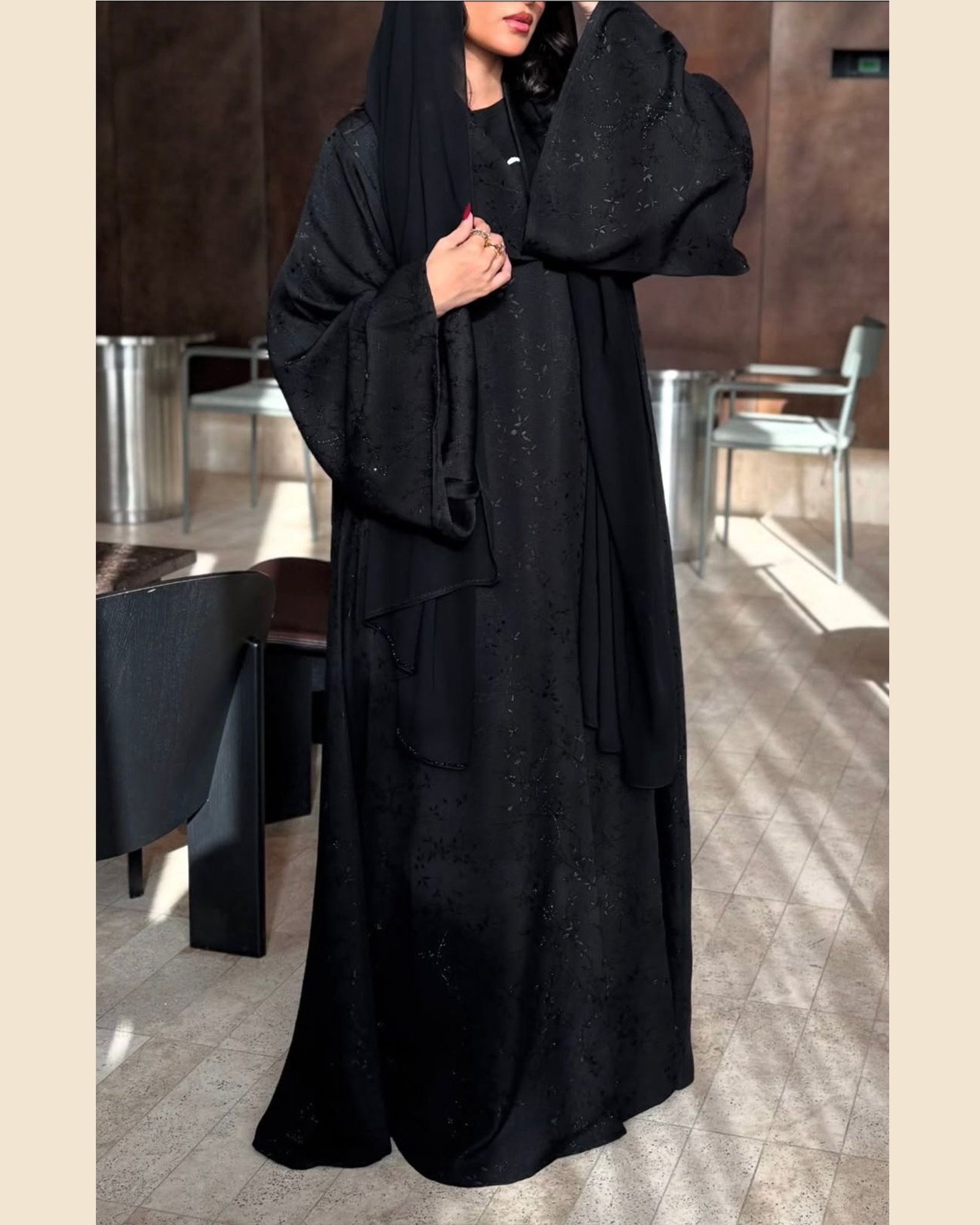 Noir Etoile Abaya - 33D45 - Image 5