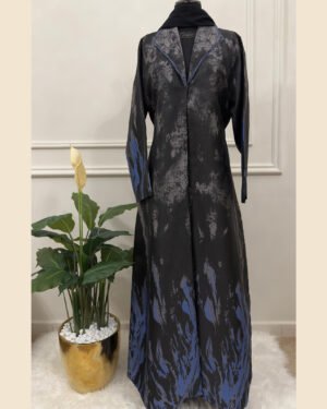 Midnight Azure Mist Abaya  - 33D033