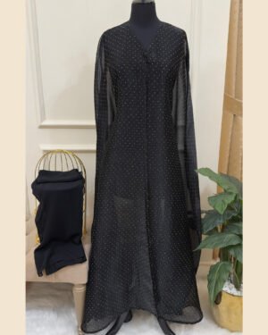Celeste Noir Abaya  - 33D017