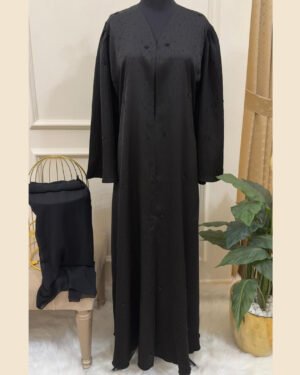Noir Whisper Abaya  - 33D024
