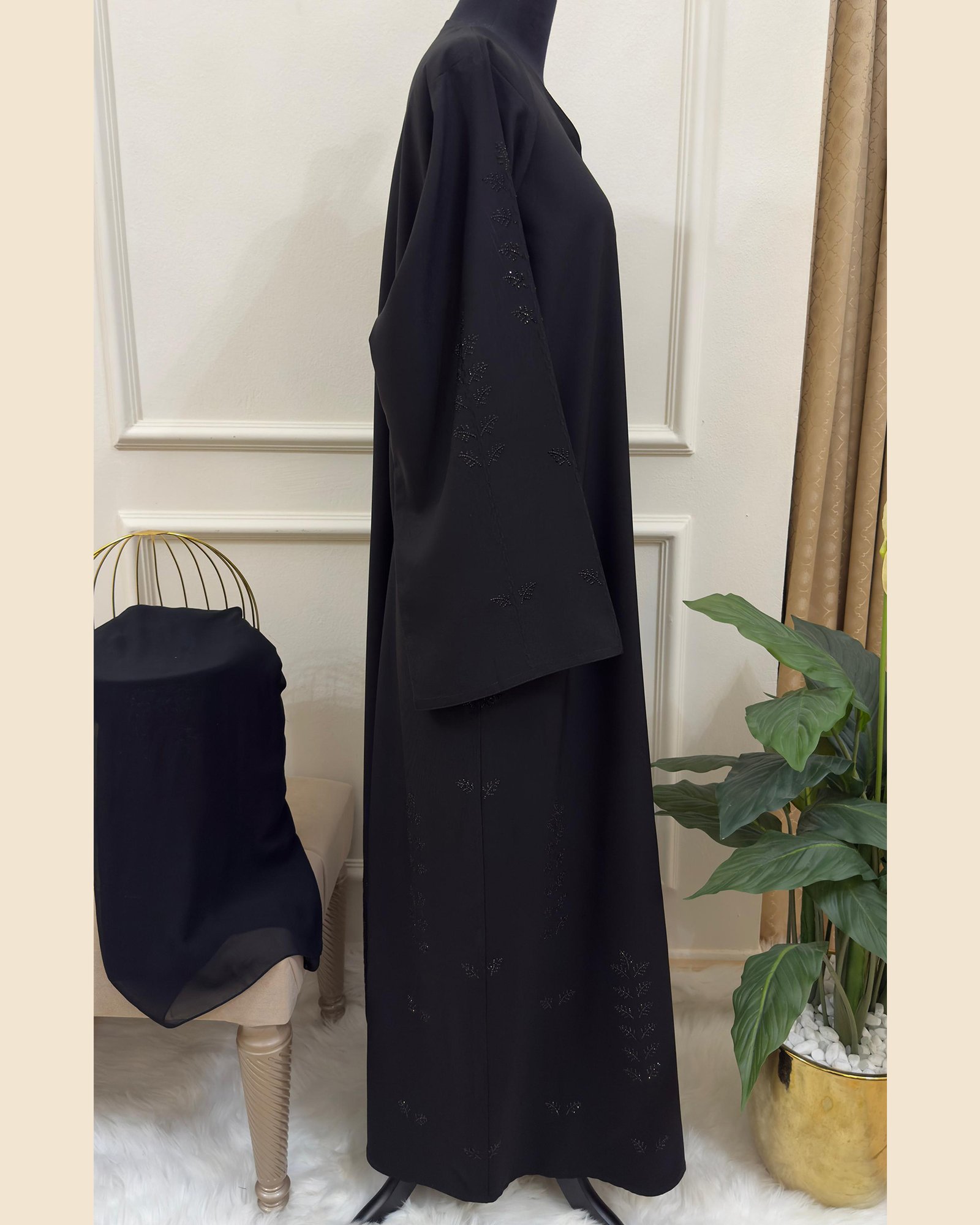 Moonlit Petal Abaya - 33D031 - Image 5