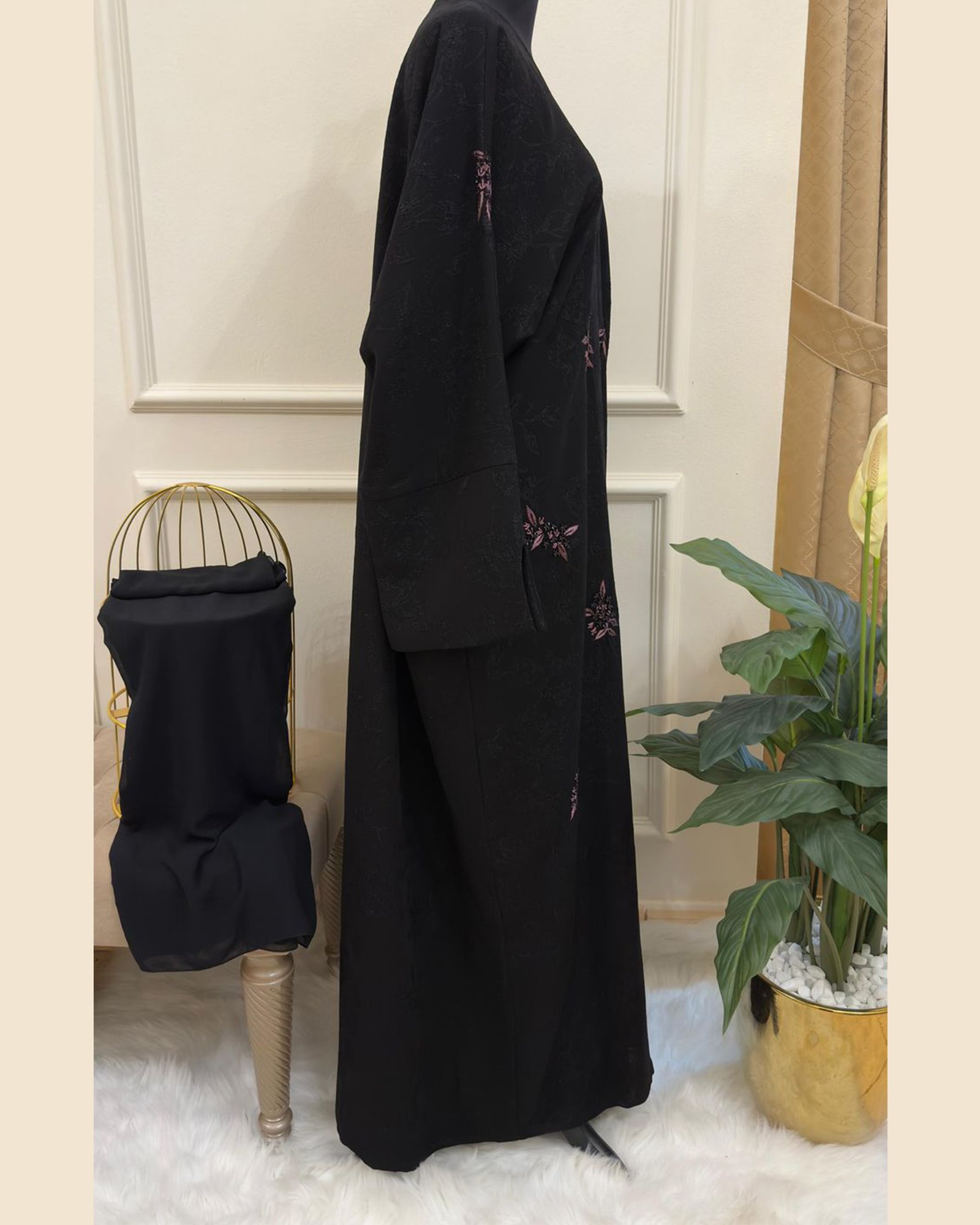 Noir Blush Abaya - 33D018 - Image 2