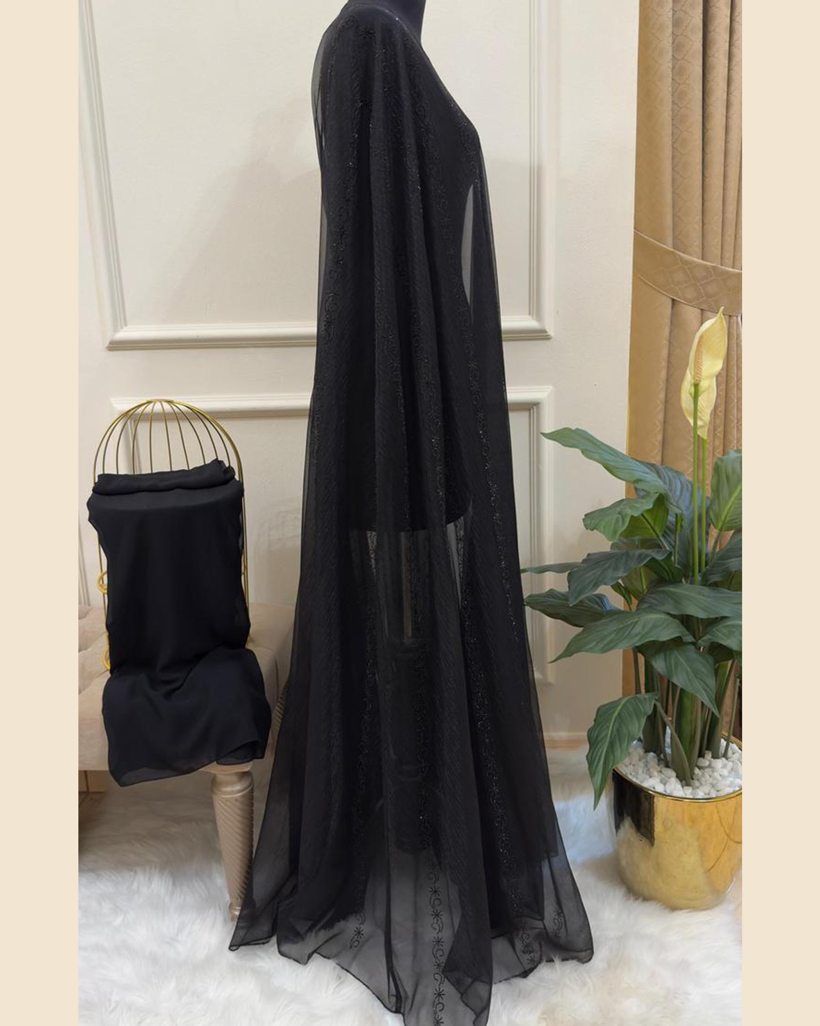 Noir Etoile Abaya - 33D021 - Image 4