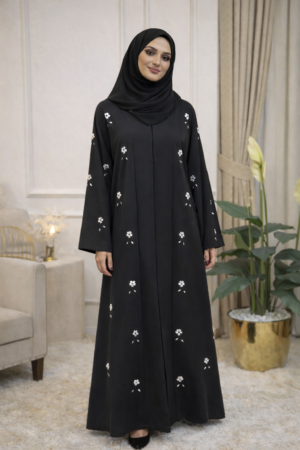 Midnight Petal Abaya - 33D06